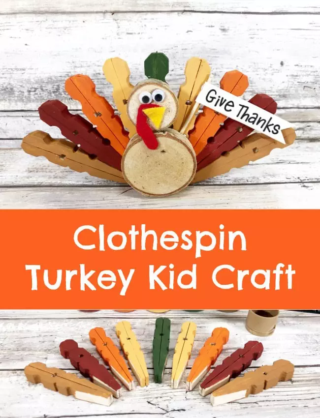 Dollar Store Clothespin Turkey Kid Craft for Thanksgiving - Laura Kelly ...