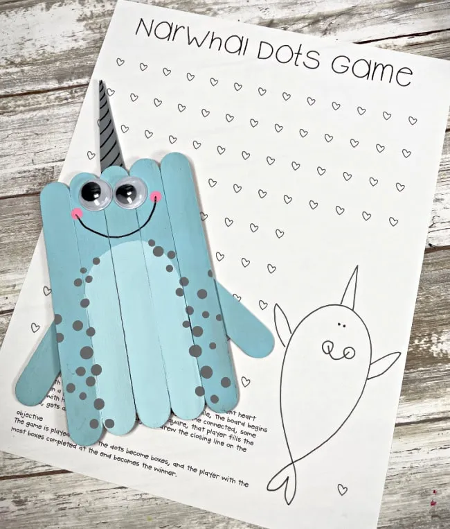 Popsicle Stick Narwhal Kid Craft - Laura Kelly's Inklings