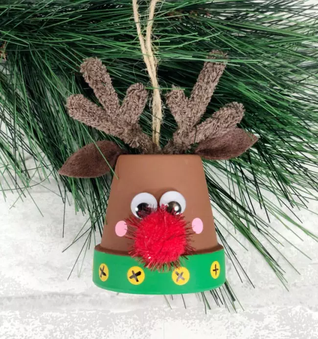 Clay Pot Reindeer Craft Ornament Dollar Store Style - Laura Kelly's ...