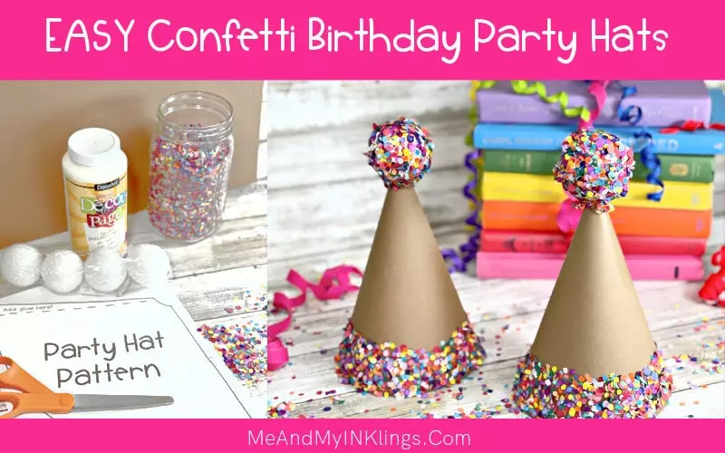 DIY Confetti Birthday Party Hats for Fun and Kids - Laura Kelly's Inklings