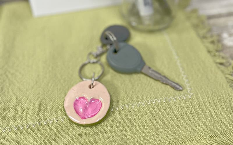 How to Make a DIY Clay Heart Fingerprint Keychain - Laura Kelly's Inklings